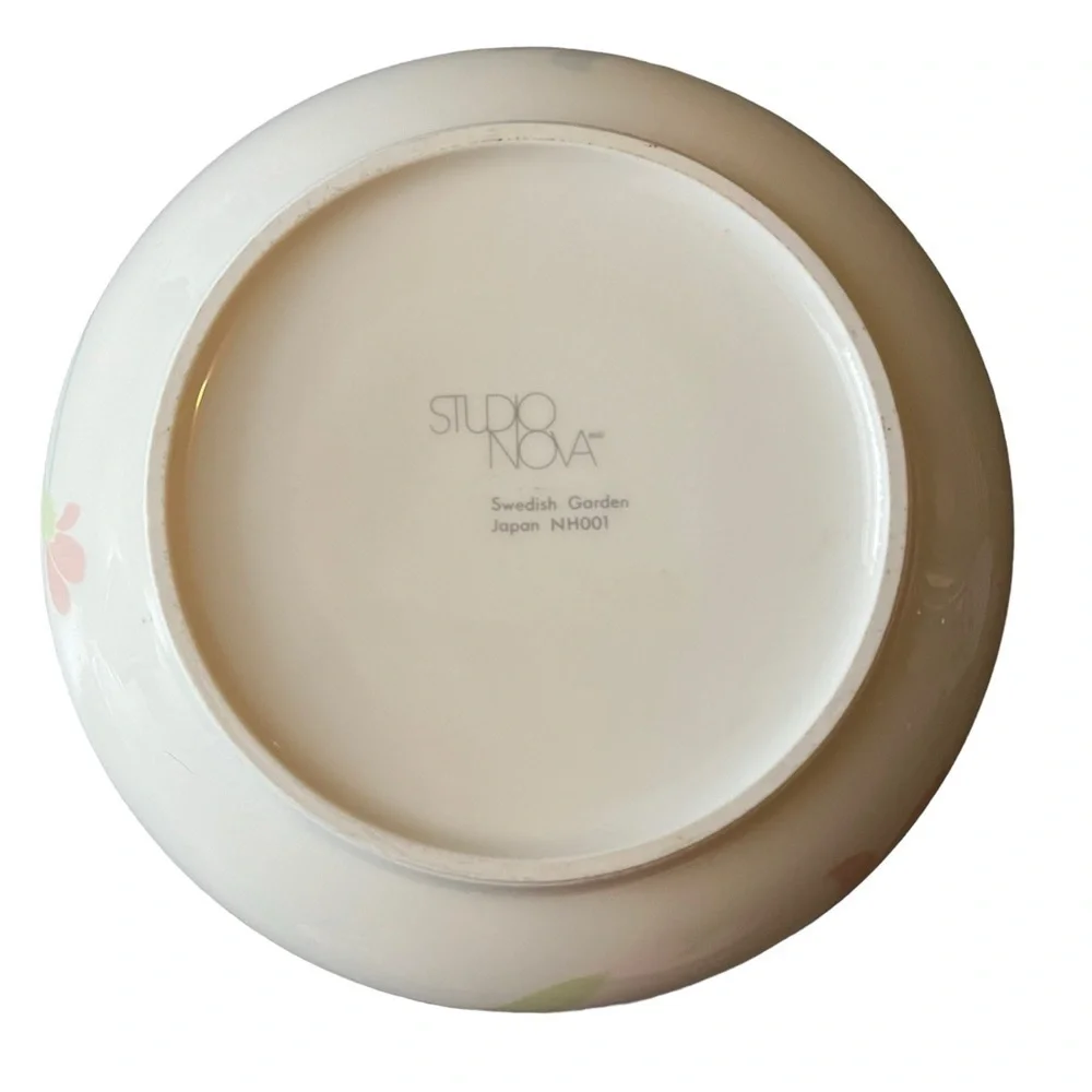 Studio Nova Swedish Porcelain Floral Garden Salad Bowl Serving Plate Dish